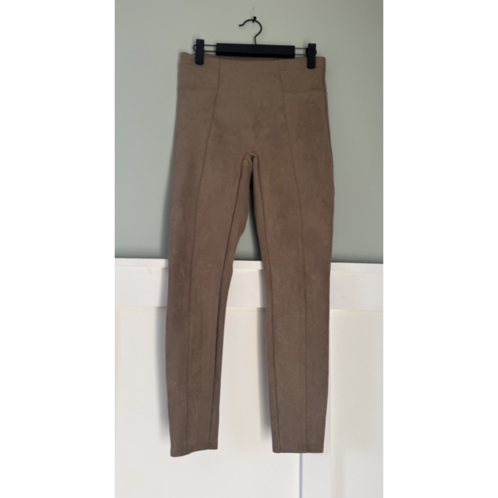 Spanx Faux Suede Leggings Womens Size S Brown Rich Caramel Core Shaping Stretch